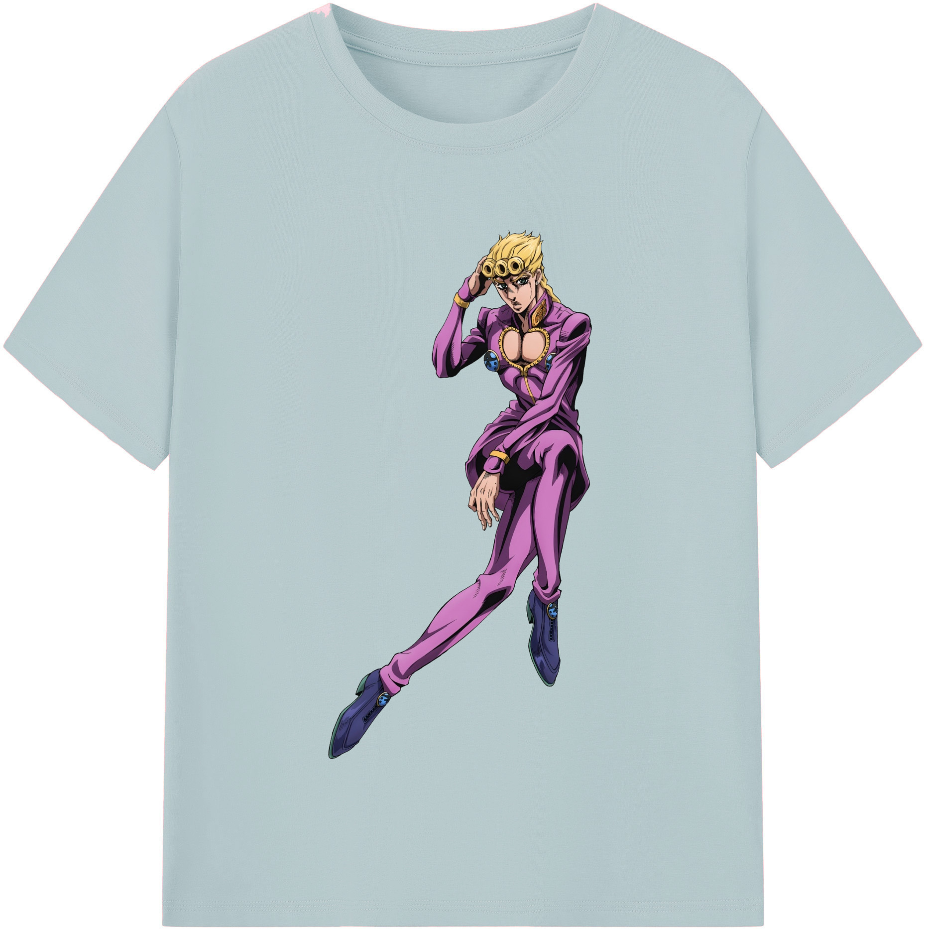 （画像用） ジョジョの奇妙な冒険 ジョルノ?ジョバァーナ JoJo's Bizarre Adventure Giorno Giovanna 綿100％半袖Tシャツ（フロントプリント）